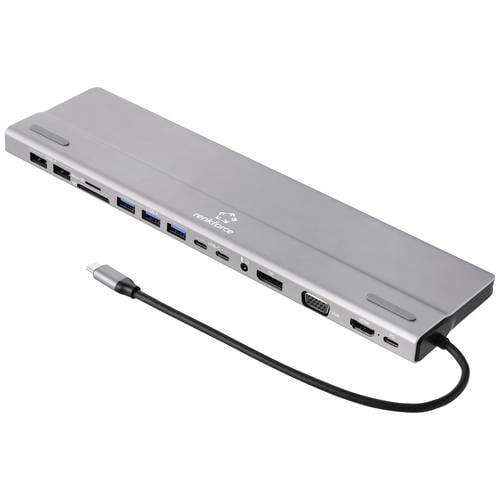 Renkforce USB-C® Dockingstation RF-DKS-902 Passend für Marke Dockingstations: Universal integrierter Kartenleser, USB-C®...