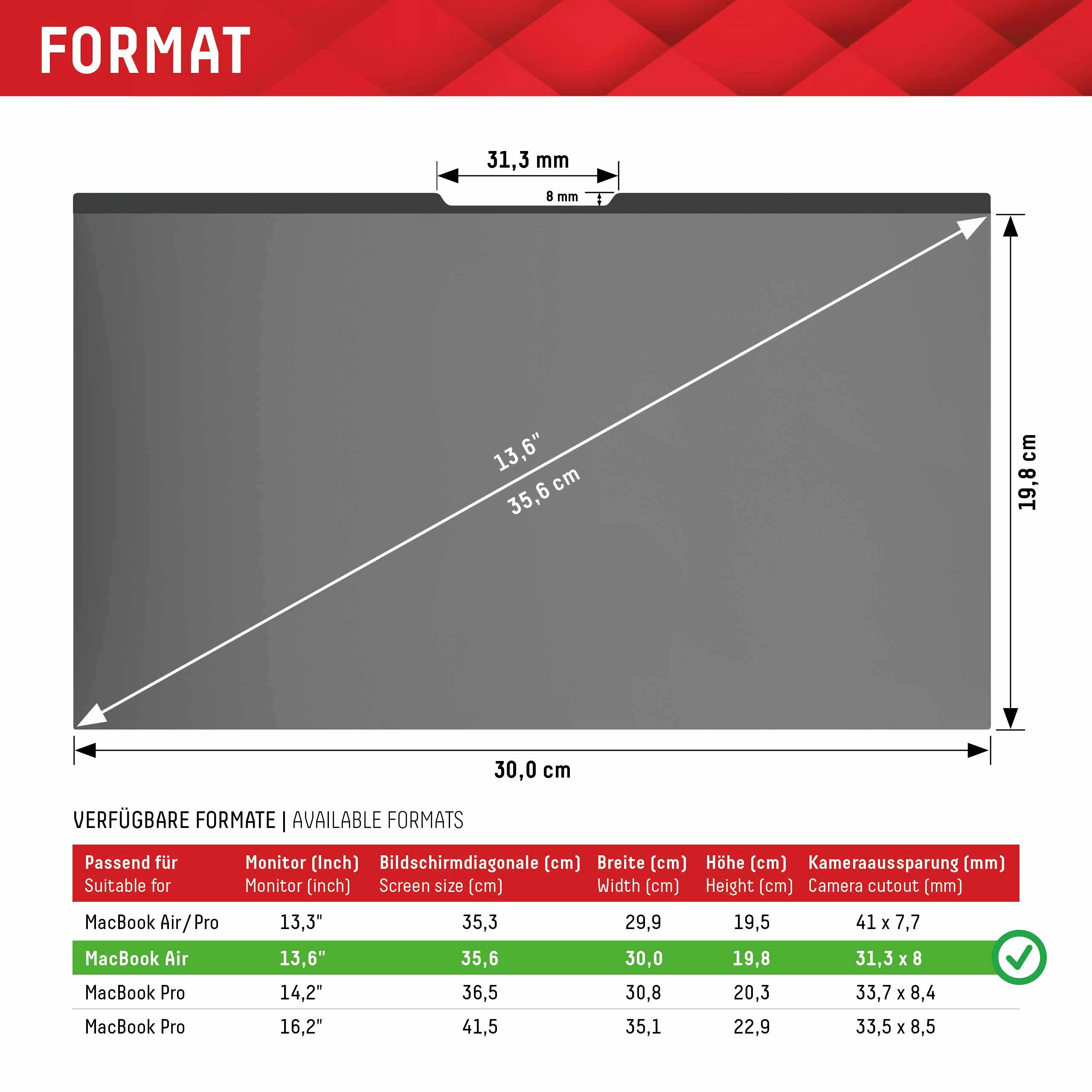 E.V.I. - DISPLEX - Blickschutzfilter für Notebook - 2-Wege - entfernbar - magnetisch - 35.6 cm (13.6"")-9