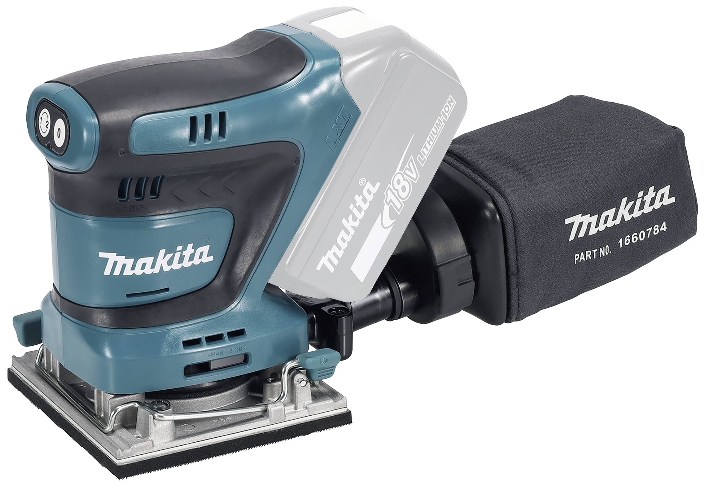 Makita DBO484Z Slipmaskin batteridriven exkl. batteri/laddare 18 V 102 x 112 mm Antal batterier som ingår 0