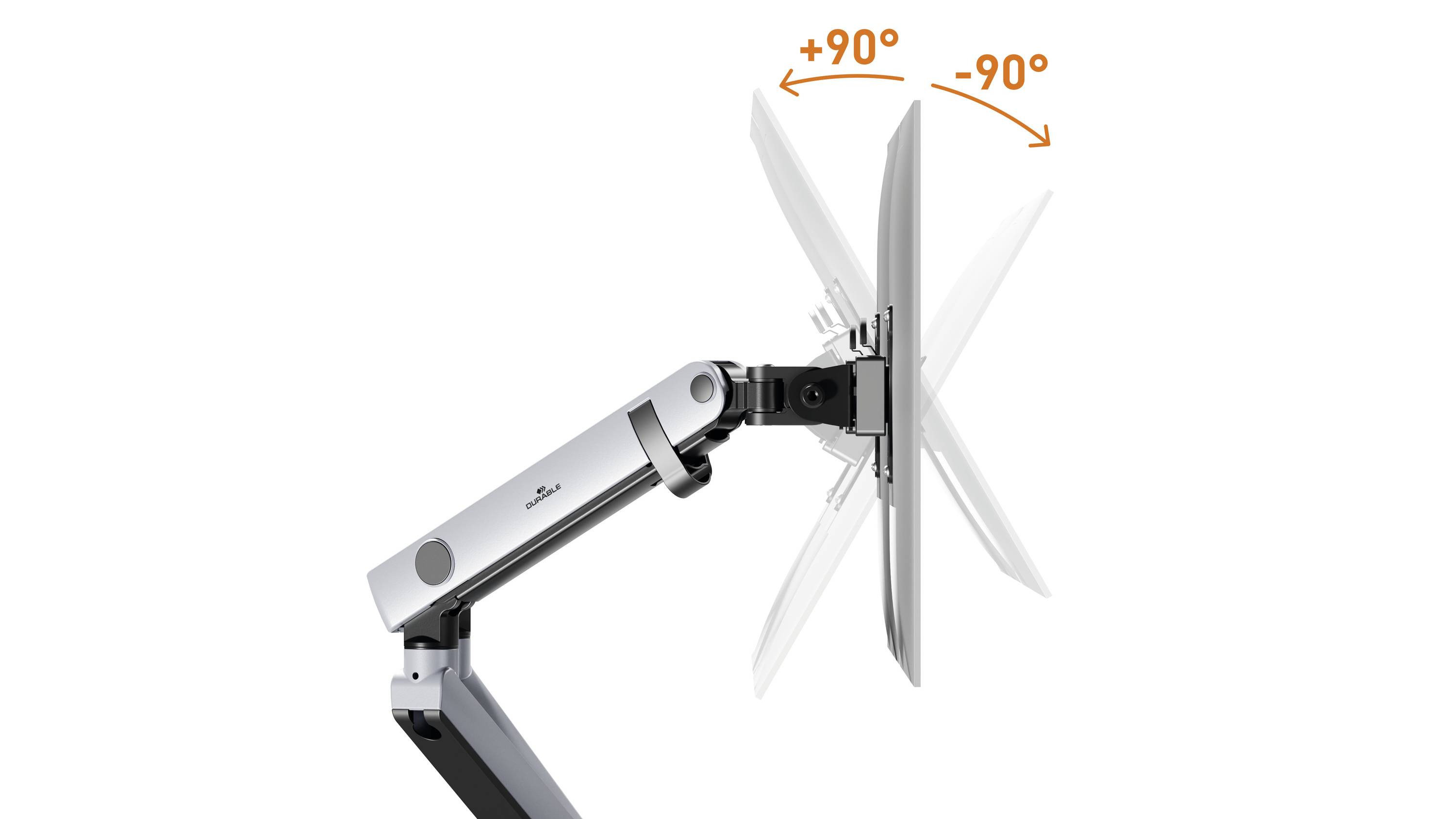 Durable SELECT PLUS Monitor-Tischhalterung 2 Display(s) 81,3 cm (32") Silber Drehbar, Höhenverstellbar, Neigbar, Schwenk-7