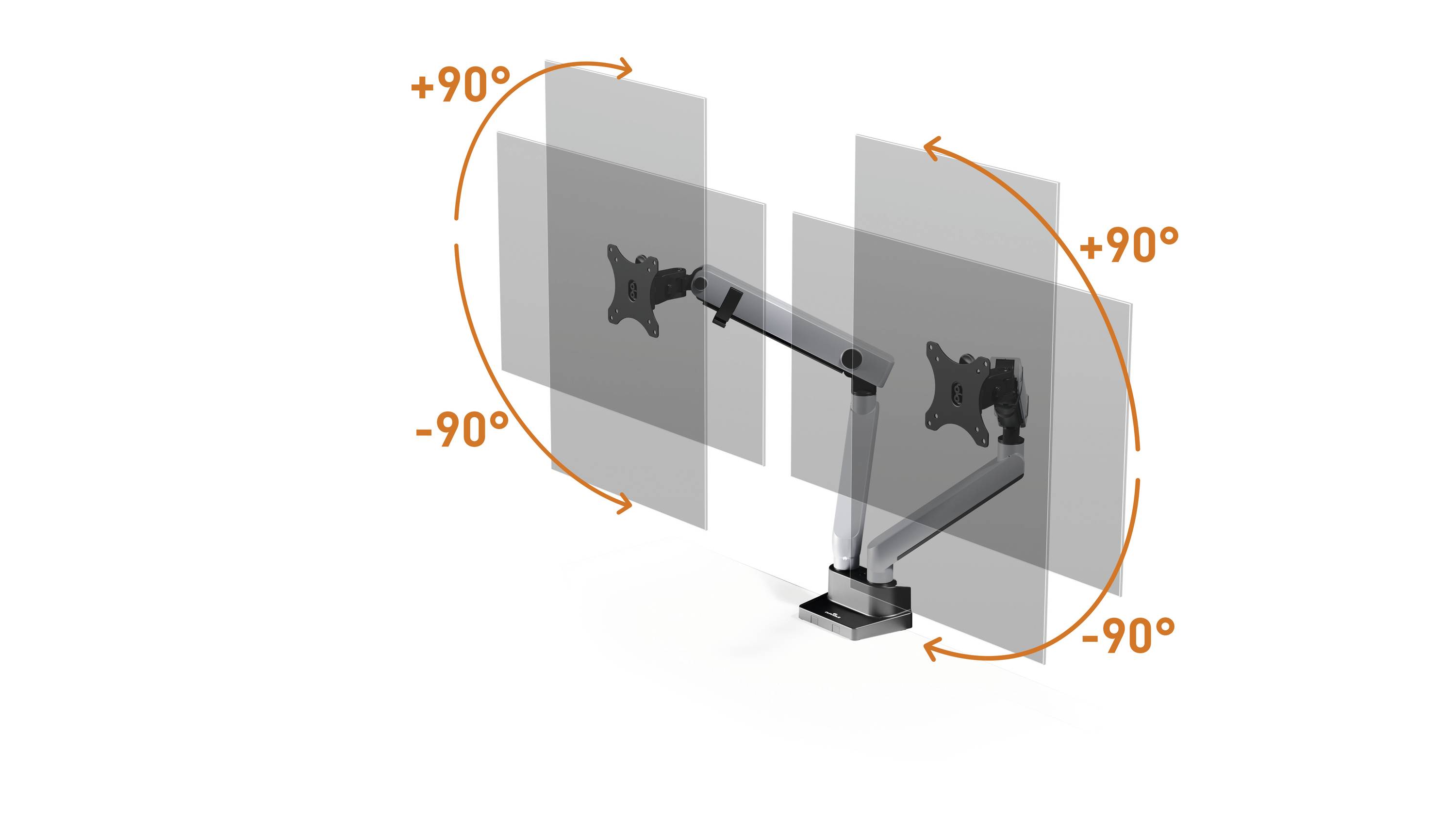 Durable SELECT PLUS Monitor-Tischhalterung 2 Display(s) 81,3 cm (32") Silber Drehbar, Höhenverstellbar, Neigbar, Schwenk-9