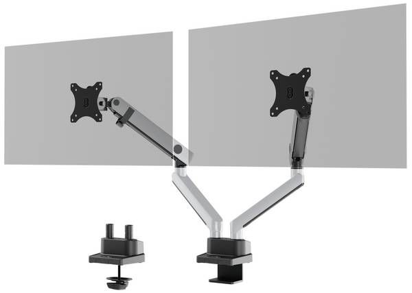 Durable SELECT PLUS  Monitor-Tischhalterung 2 Display(s) 81,3 cm (32") Silber Drehbar, Höhenverstellbar, Neigbar, Schwenkbar