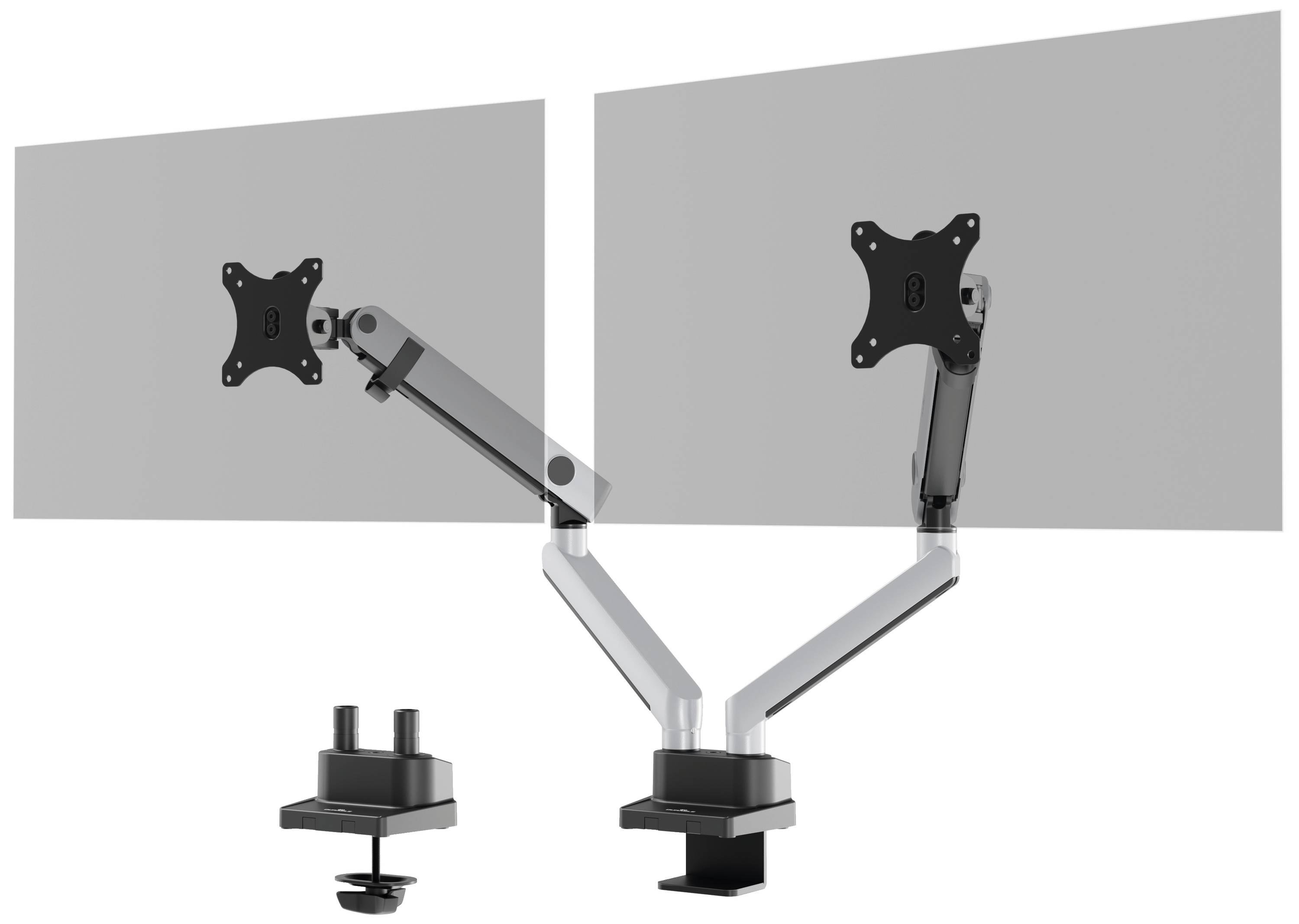 Durable SELECT PLUS Monitor-Tischhalterung 2 Display(s) 81,3 cm (32") Silber Drehbar, Höhenverstellbar, Neigbar, Schwenk-0