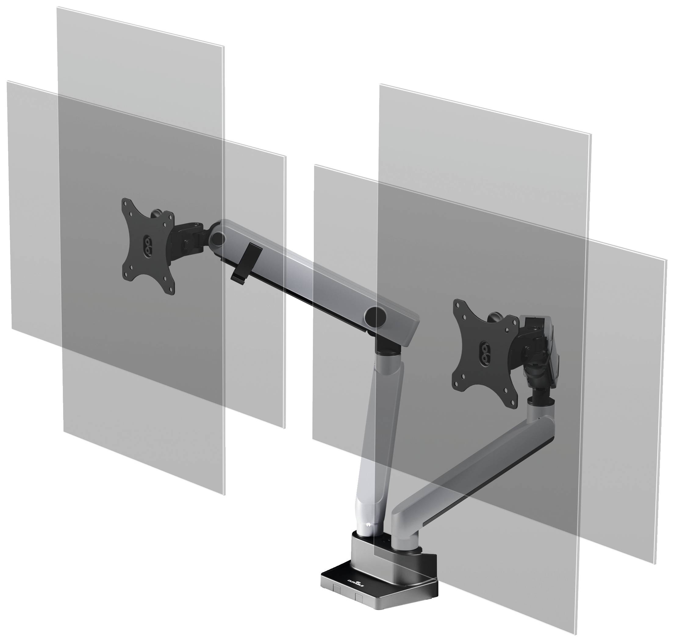 Durable SELECT PLUS Monitor-Tischhalterung 2 Display(s) 81,3 cm (32") Silber Drehbar, Höhenverstellbar, Neigbar, Schwenk-4