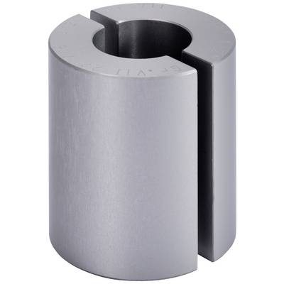 Metallische Buchse mit seitlichem Schlitz, zylindrische Form, glatt polierte Oberfläche.