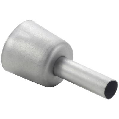 Ein silberner Metalladapter mit einem breiteren zylindrischen Ende und einem schmaleren, längeren Rohrende.
