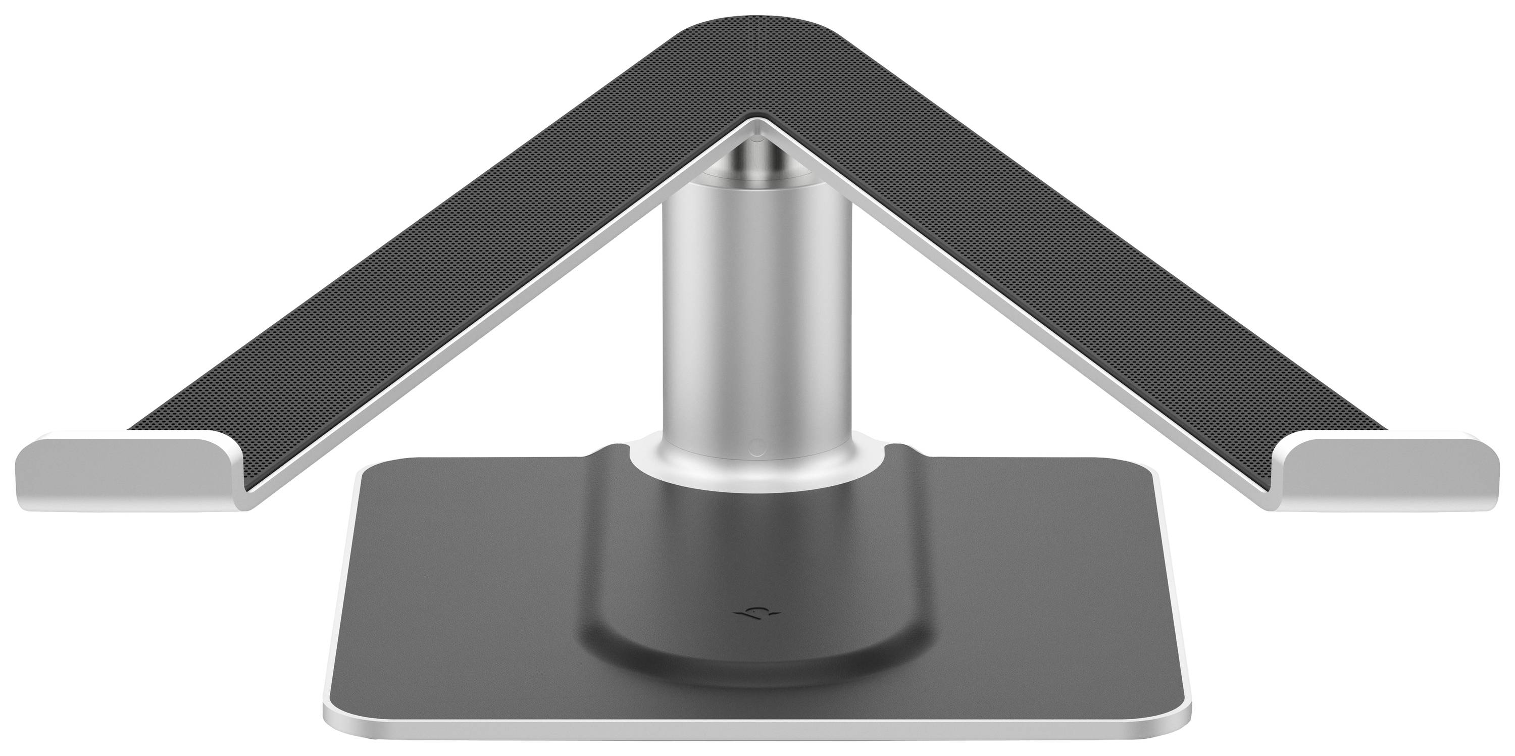 Laptopständer aus Metall mit einem V-förmigen Design, das eine stabile Unterstützung und erhöhte Positionierung des Laptops ermöglicht.