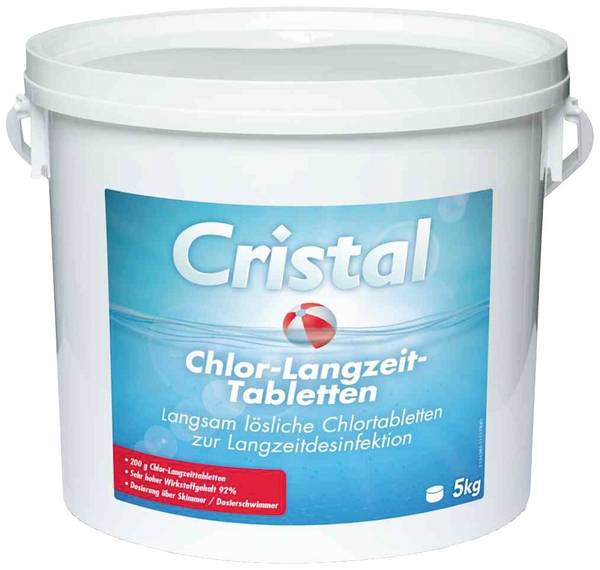 Cristal 1136585 Chlor-Langzeit-Tabletten 200 g, 5 kg Eimer Chlor-Tabletten 1 St.