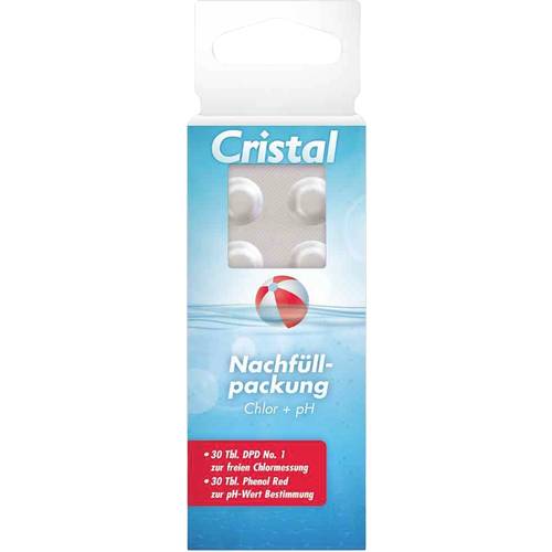 Cristal 287101 Nachfüllpackung Chlor/pH Wassertestgerät Chlor 60 St.