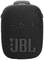 Tragbarer schwarzer Bluetooth-Lautsprecher mit sichtbaren Bedientasten und JBL-Logo auf der Vorderseite.