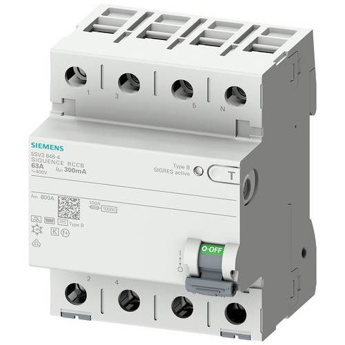 Thumbnail - Siemens 5SV33464KK14 5SV3346-4KK14 Fehlerstrom-Schutzschalter B+ 4polig 63 A 0.003 A