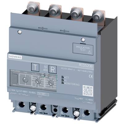 'RCD520B Leitungsschutzschalter' mit Umschaltern und Anschlüssen oben und unten. Enthält Test- und Überwachungsfunktionen.