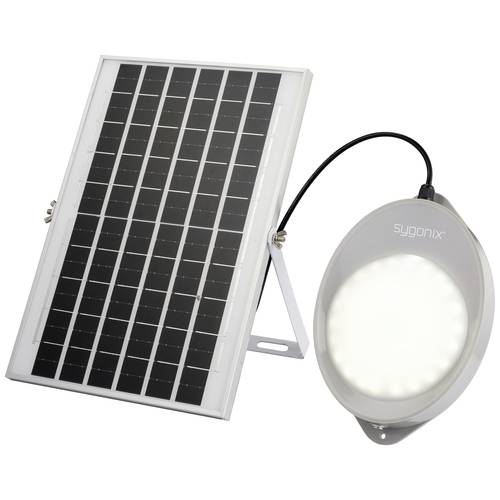 Sygonix SY-5596934 Solar-Außenwandleuchte mit Bewegungsmelder LED 10 W Grau