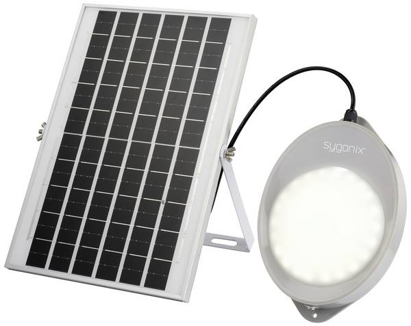 Sygonix SY-5596934 Solar-Außenwandleuchte mit Bewegungsmelder LED 10 W Grau