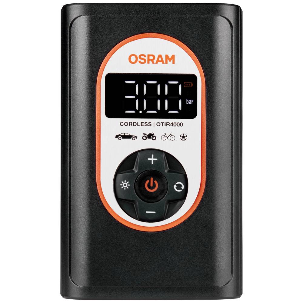 OSRAM OTIR4000 Compressor 8.3 bar Opbergbox-tas, Automatische afschakeling, Met werklamp, Digitaal d