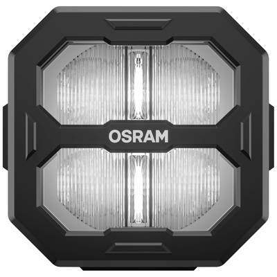 Schwarze quadratische LED-Leuchte mit vier Lichtsegmenten. Der Herstellername 'OSRAM' ist zentral auf der Vorderseite platziert.