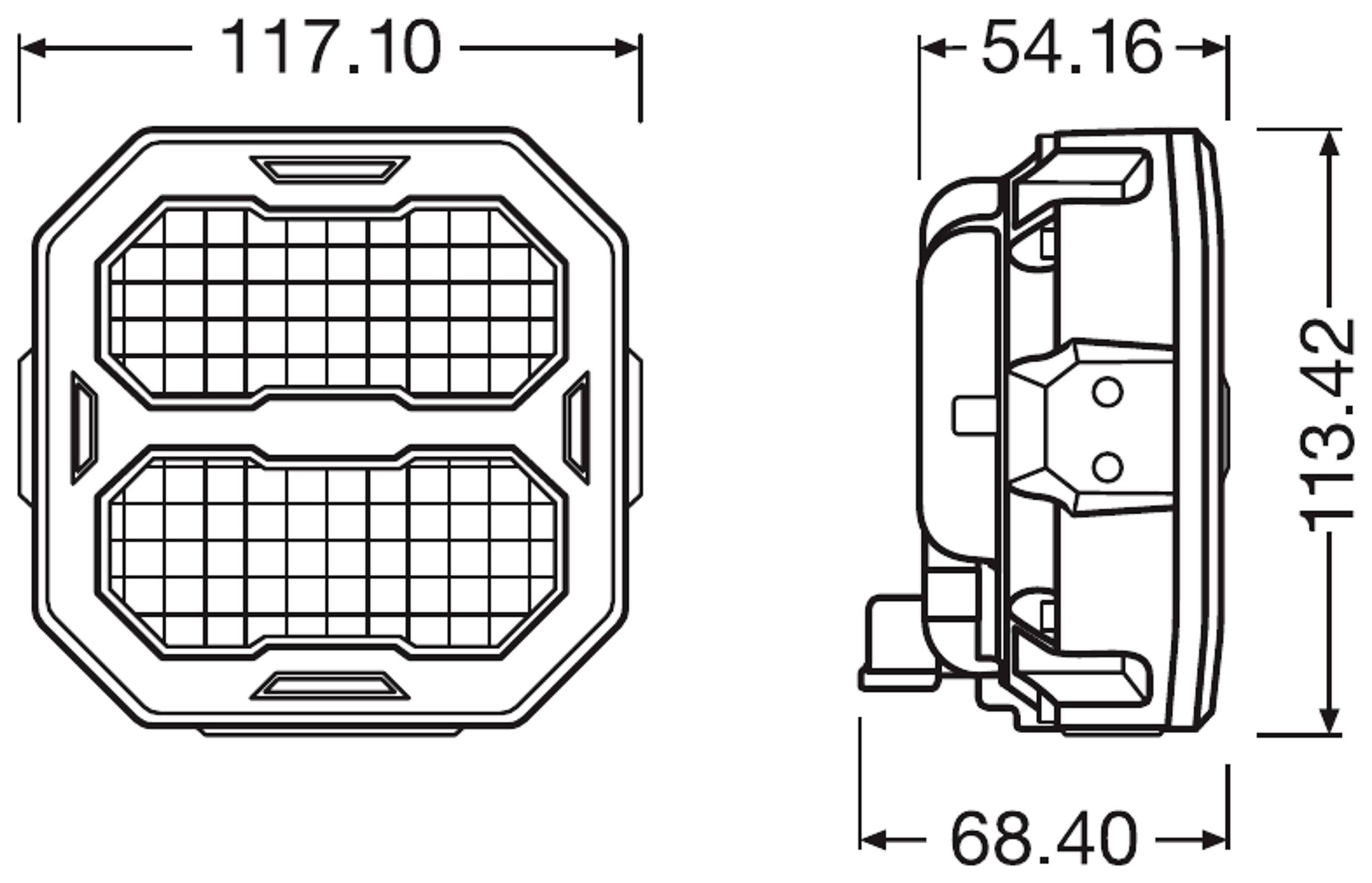 Arbeitsscheinwerfer LED 15W geschraubt 6.000K 1.500lm OSRAM Cube PX Wide Beam-16