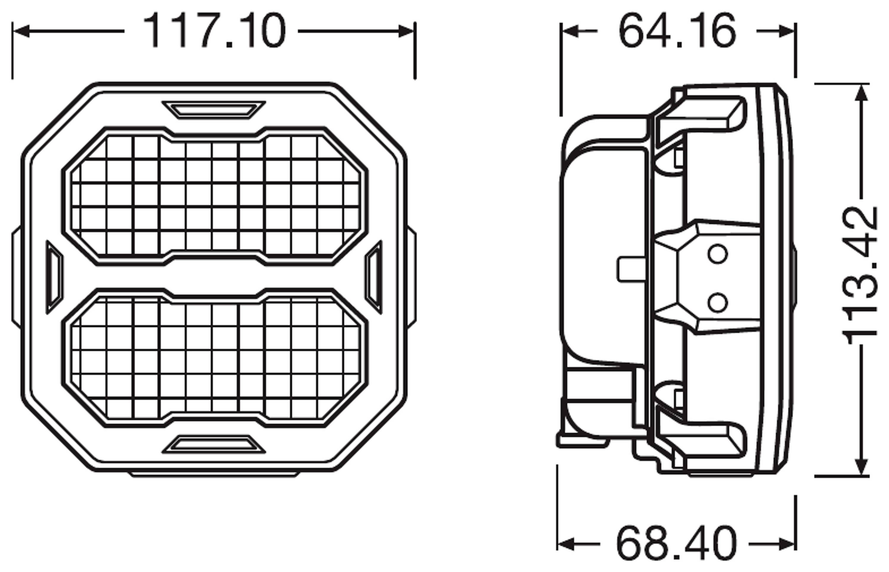 Arbeitsscheinwerfer LED 35W geschraubt 6.000K 3.500lm OSRAM Cube PX Wide Beam-16