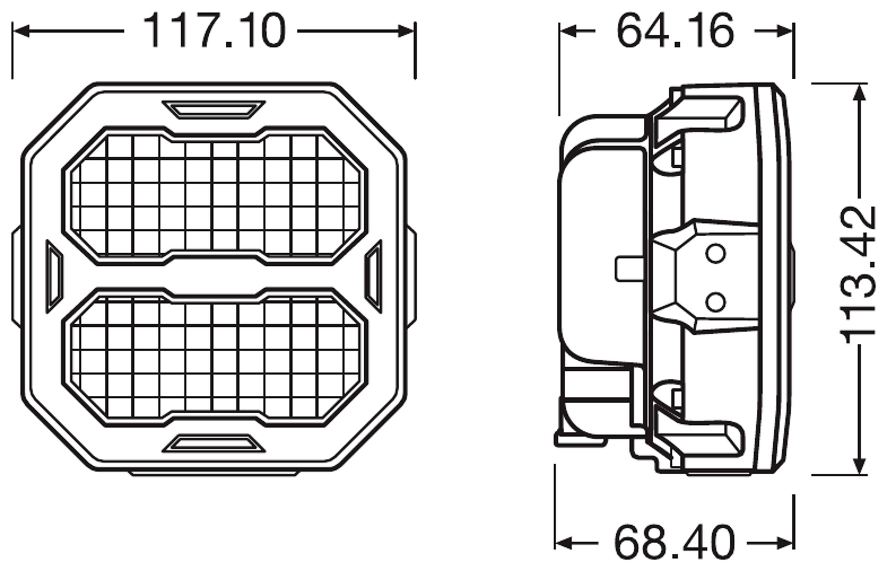 Arbeitsscheinwerfer LED 45W geschraubt 6.000K 4.500lm OSRAM Cube PX Wide Beam-16