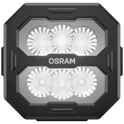'OSRAM' LED-Leuchte mit sechs runden, hellen Linsen in einem quadratischen, schwarzen Gehäuse.