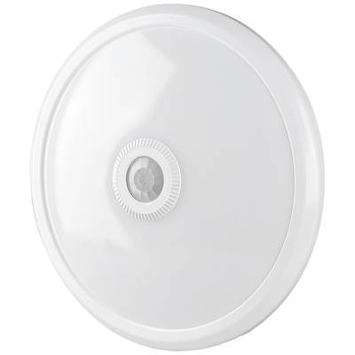 Eine runde, weiße Abdeckung mit einem zentralen Sensor, möglicherweise ein Bewegungssensor für eine Leuchte oder ein ähnliches Gerät.