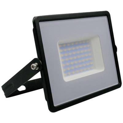 Ein rechteckiger LED-Flutlichtstrahler mit schwarzem Gehäuse und einem Haltebügel zur Befestigung, zeigt ein gitterartiges LED-Panel.