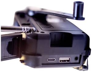 Notfall-Radio USB-Anschlüsse für USB-A und USB-C und eine Kopfhörer-Buchse