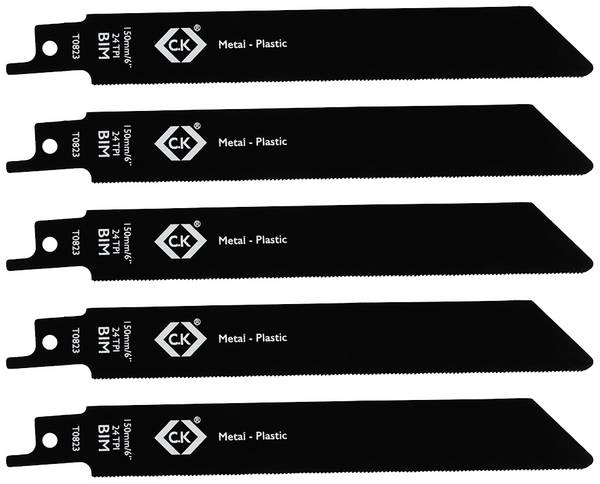 C.K T0823 Säbelsägeblätter 24 tpi, 5er Pack Sägeblatt-Länge 150 mm 5 St.