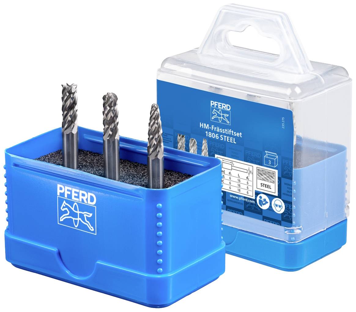 PFERD TOOLS 21901806 Frässtift-Set Hartmetall 6 mm Schaftdurchmesser 6 mm