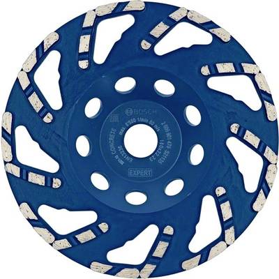 Schleifscheibe in blau mit weißen Segmenten, geeignet für harte Materialien.