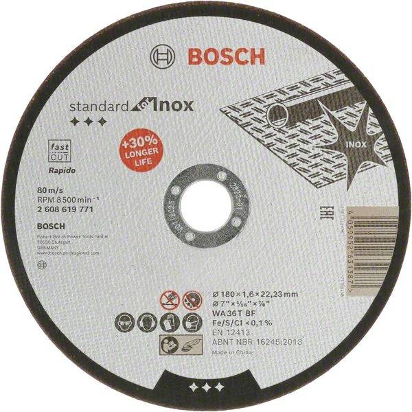 BOSCH Standard for Inox 2608619771 Trennscheibe gerade 180 mm 1 St (2608619771)