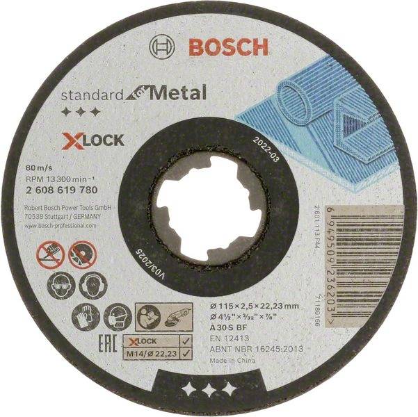 BOSCH Accessories Standard for Metal 2608619780 Trennscheibe gerade 115 mm 1 (2608619780)