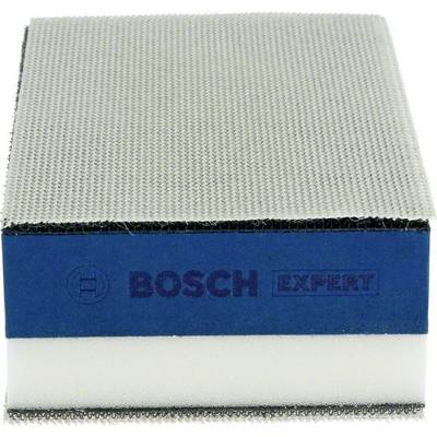 Blauer Bosch Schleifschwamm mit Textur auf der Oberseite, mit 'BOSCH EXPERT' Beschriftung auf der Seite.