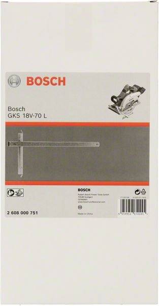 Verpackung eines Bosch Elektrowerkzeugs, Modell 'GKS 18V-70 L', mit Abbildung einer Säge. Enthält Produktinformationen und Barcode.