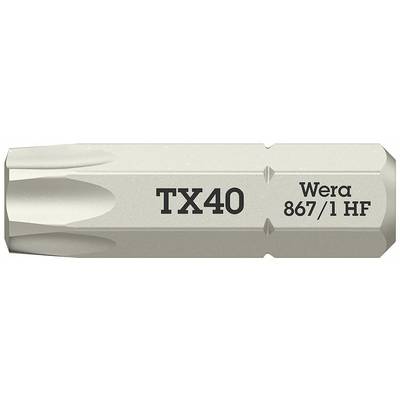 'Torx-Bit TX40 von Wera, Modell 867/1 HF, zeigt Aufnahmeprofil und Markierungen.'