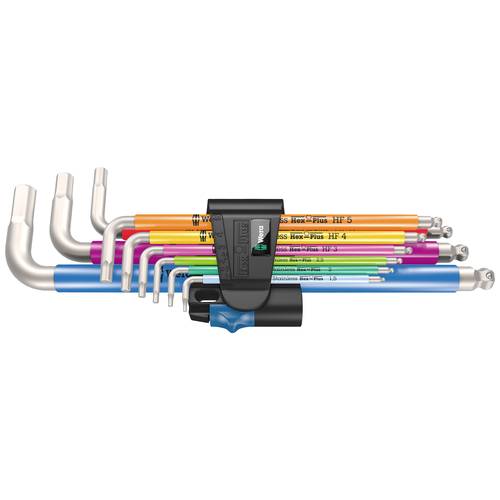 Wera 3950/9 Hex-Plus Multicolour HF Stainless 1 Innen-Sechskant Winkelschraubendreher-Set 9teilig