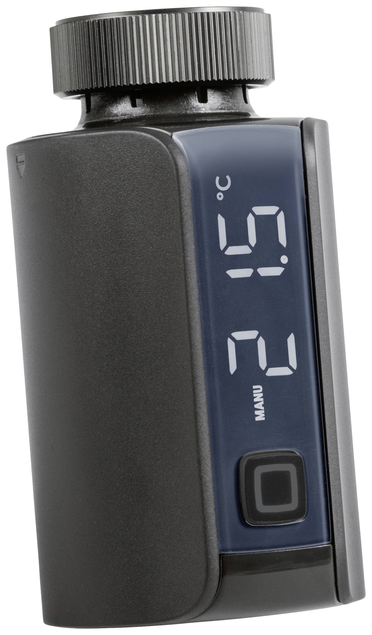 Digitales Display eines kleinen schwarzen Geräts mit Temperaturanzeige von 51,2 Grad Celsius.