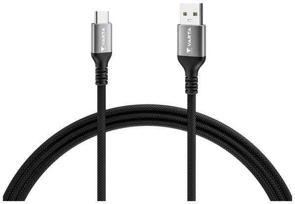 Varta USB-Kabel   USB-A Stecker, USB-C® Stecker 2.00 m Mehrfarbig Aluminium-Stecker 57935101111