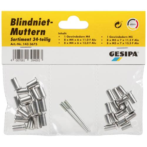 Thumbnail - Gesipa 1433675 Blindniete 34 Teile