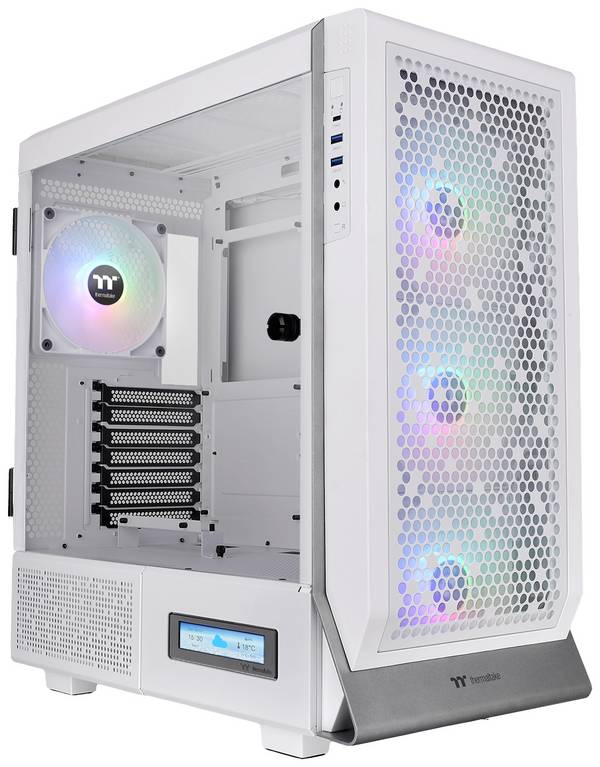 Thermaltake CA-1X5-00M6WN-00 Midi-Tower Gaming-Gehäuse  Weiß 4 Vorinstallierte LED Lüfter, Seitenfenster