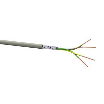 Ein Kabel mit offenen Enden, das aus einem äußeren Mantel und drei unterschiedlich farbigen Kupferdrähten besteht, jeweils isoliert.