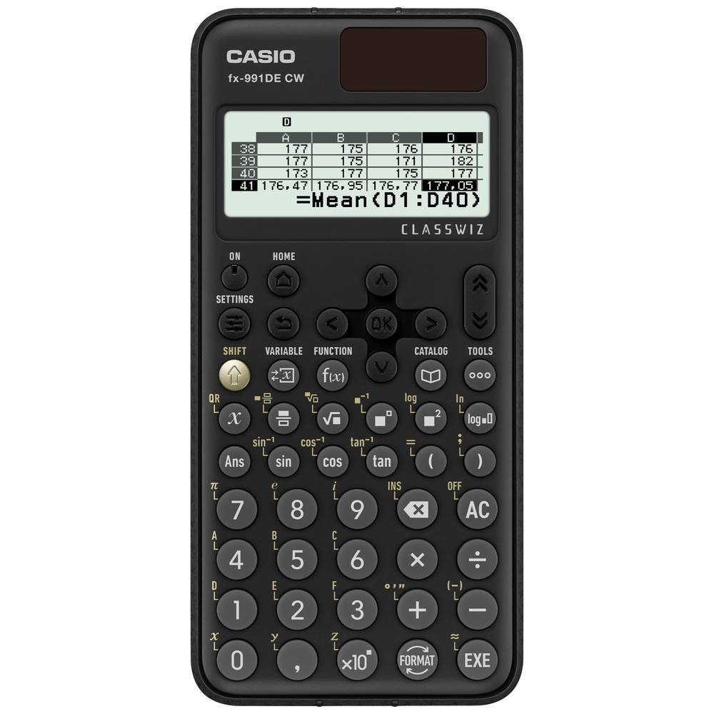 Casio FX-991DE CW Technische rekenmachine werkt op batterijen, werkt op zonne-energie Zwart Aantal d