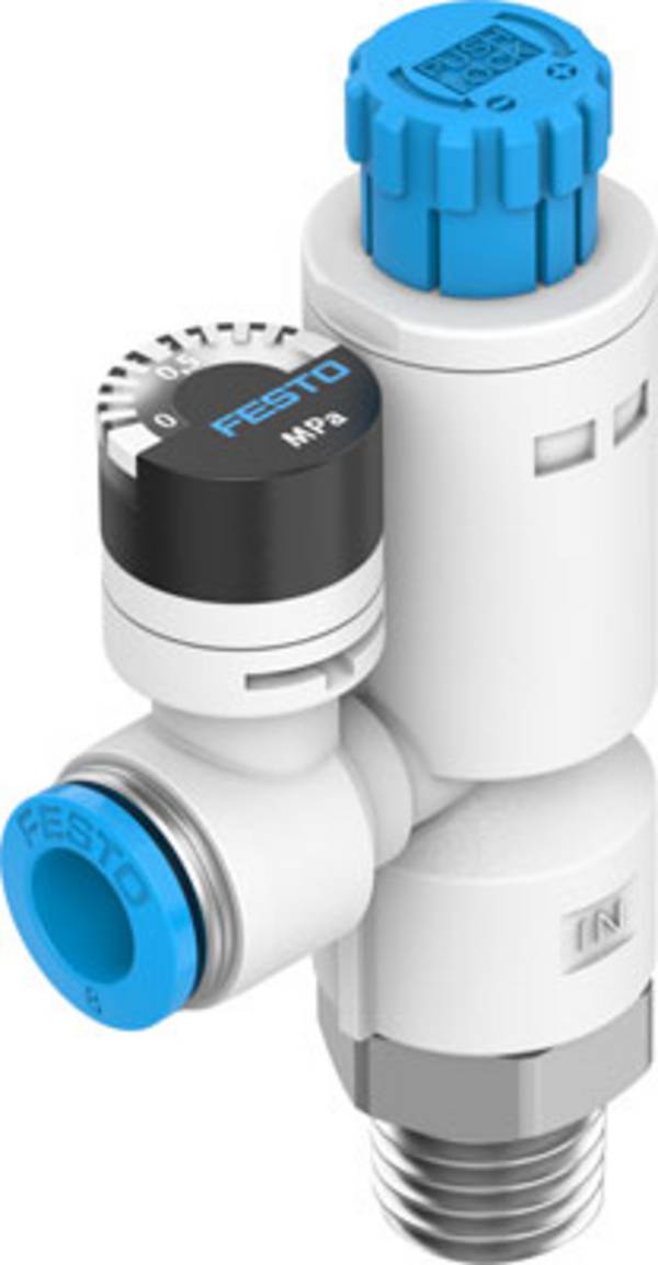 FESTO Druckregler 8086010 VRPA-LM-R18-Q6 R 1/8 Gehäusematerial PBT Dichtungsmaterial PTFE 1 St.