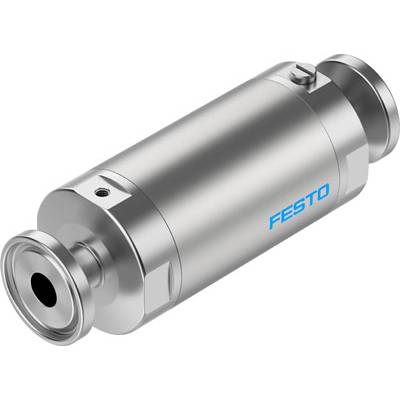 Zylinderförmiges, metallisches Gerät mit dem Logo 'Festo' auf der Seite, wahrscheinlich ein pneumatisches Bauteil.