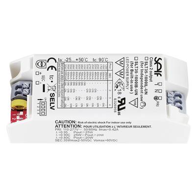 Kompakter LED-Konstantstromtreiber mit technischen Daten: Eingang 110-277V, Ausgang 225V, Strom 0.42A, Schutzart IP20.