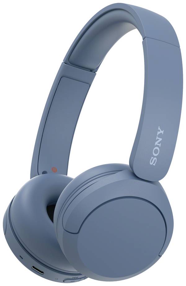 Sony WH-CH520 On Ear Headset Bluetooth® Stereo Blau Mikrofon-Rauschunterdrückung Batterieladeanzeige, Headset, Klang-Personalisierung, Lautstärkeregelung, Schwenkbare Ohrmuscheln