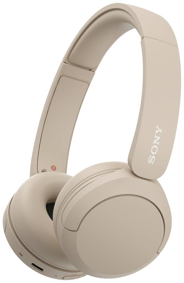 Sony WH-CH520 On Ear Headset Bluetooth® Stereo Beige Mikrofon-Rauschunterdrückung Batterieladeanzeige, Headset, Klang-Personalisierung, Lautstärkeregelung, Schwenkbare Ohrmuscheln