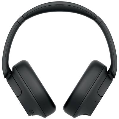Schwarze, kabellose Over-Ear-Kopfhörer, modern gestaltet, auf weißem Hintergrund. Geeignet für Musikgenuss mit aktiver Geräuschunterdrückung.