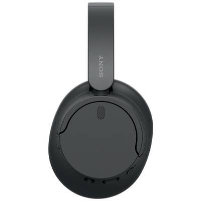 Schwarzer Sony-Kopfhörer mit Ohrmuschel-Design, sichtbare Markenaufschrift.