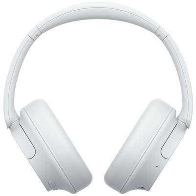 Weiße Over-Ear-Kopfhörer, schlichte Form, minimalistisch gestaltet.